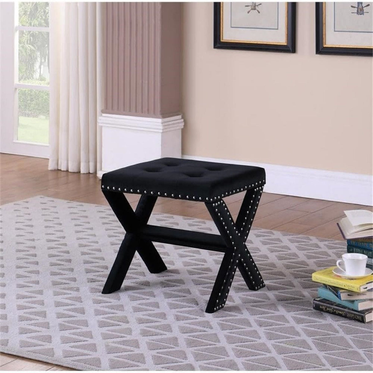 Upholstered Accent Bench With Nailhead Trim, photo 17 of 23