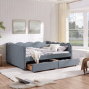 Queen Size Cozy Gingham Daybed with Two Storage Drawers and USB Port by HouseOfZazla