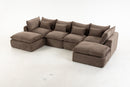 129.8" Width Cloud Couch Oversized Modular Sectional Sofa