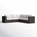 Luxurious Wicker Patio Sectional With Weather Resistant Sunbrella Cushions by HouseOfZazla