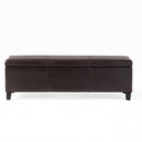 Upholstered PU Leather Storage Ottoman with Solid Wooden Legs by HouseOfZazla