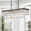 Rectangular Crystal Chandelier Adjustable