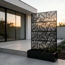Leaf Pattern Privacy Screen with Planter Box