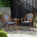 Bistro Chair With 2 Toned Checkered Pattern (Set of 2) - White / Navy by HouseOfZazla