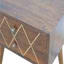 Inlay Geo Brass Bedside Table - Chestnut by Unique Piece Furniture