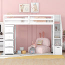 Loft Bed With Storage Drawers And Stairs With Shelves by Unique Piece Furniture