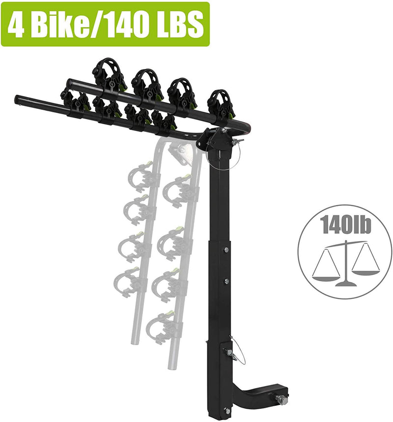 4 Bike Rack Hitch Mount Folding Bicycle Carrier 2" Receiver Car SUVs & Minivans