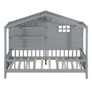 House Bed With Shelves, Window And Sparkling Light Strip On The Roof