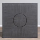 Counter Height Dining Table With Tapered Base And Lazy Susan - Gray