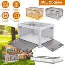 70QT/66L Foldable Storage Bins with Lid 4 Doors Collapsible Stackable Closet Organizer Containers with Lock 4Pcs Wheels