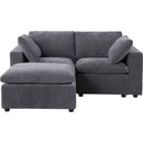 68.5" Loveseat Sofa with Ottoman Modular Sectional Love Seat Couch Small L Shaped Upholstered Couch for Living Room Apartment Small Space, Chenille Grey