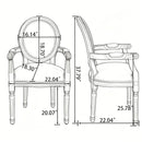 French Vintage Upholstered Fabric Dining Armchair (Set of 2) - Beige by HouseOfZazla