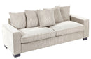 Luxe Sofa With 5 Matching Toss Pillows, Sleek Design, Spacious And Comfortable 3 Seater Couch