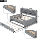 Captain Bed With Built In Bookshelves, 3 Storage Drawers, And Trundle