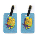 Tropical Fish on Blue Luggage Tag