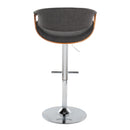 Curvo - Mid Century Modern Adjustable Barstool With Swivel With Straight T Footrest by HouseOfZazla