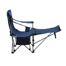 Outdoor Camping Chairs Folding Portable Adjustable Reclining Chair With Side Pockets & Cup Holder - Dark Blue by Unique Piece Furniture