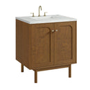 James Martin Laurent 30" Dual Mount Single Bathroom Vanity, Honey Oak