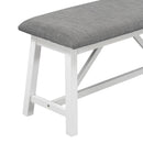 6 Piece Dining Table Set Wood Dining Table and chair Kitchen Table Set with Table, Bench and 4 Chairs, Rustic Style, White+Gray