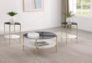 Jonelle 3-piece Round Coffee and End Table Set Gold