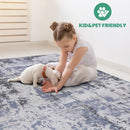 Payas - 8' X 10' Abstract Area Rug - Gray / Denim by HouseOfZazla