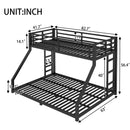 Metal Twin XL over Queen Bunk Bed for Teens and Adults,Noise Reduced/No Box Spring Needed, Black