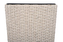 Outdoor PE Wicker Flower Pots, 2-Pcs Set, Beige