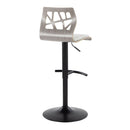 Folia - Contemporary Adjustable Barstool With Swivel With Rounded T Footrest (Set of 2) by HouseOfZazla