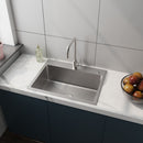 24" Stainless Steel Washing Sink With Faucet Hoses And Drain Head Only (Update) - Silver by HouseOfZazla