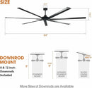 84 Inch 100 Inch Silent Storm Extra Large Ceiling Fan with Remote Control