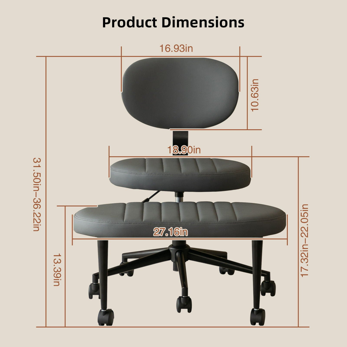 Ergonomic Cross Legged Office Chair With Back Support, photo 27 of 34