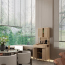 Rustic Cottage Style Double Door Bamboo Storage Cabinet