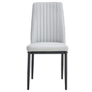 5-piece Dining Table Chairs Set, Rectangular Dining Room Table Set for 4, Modern Dining Table and faux leather Chairs for Kitchen Dining Room, Small Space, GRAY