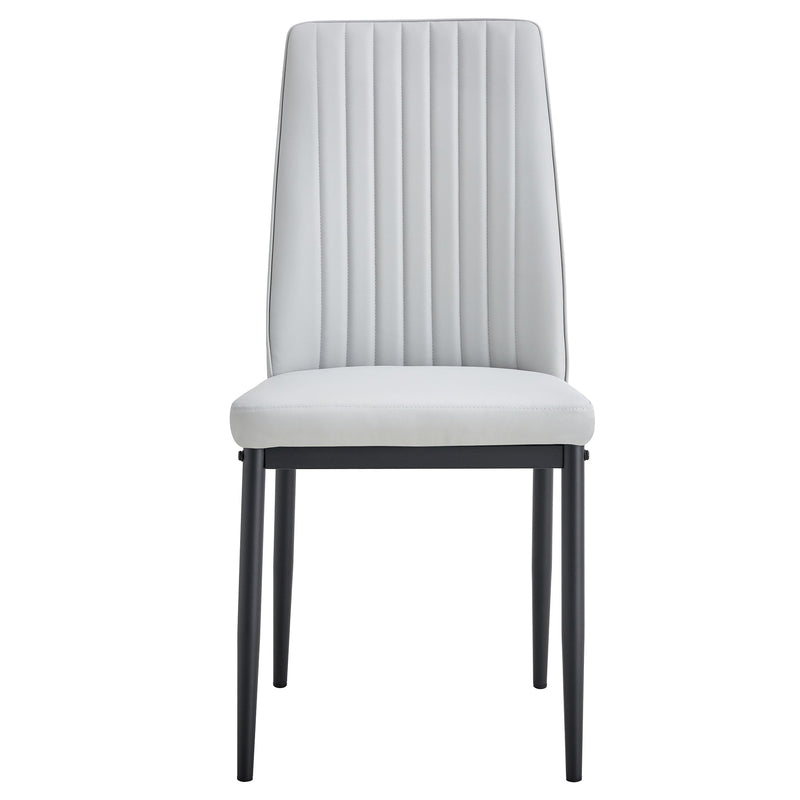 5-piece Dining Table Chairs Set, Rectangular Dining Room Table Set for 4, Modern Dining Table and faux leather Chairs for Kitchen Dining Room, Small Space, GRAY