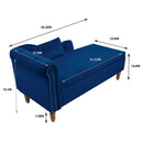 Chaise Lounge Indoor, Lounge Chair For Bedroom With Storage & Pillow, Modern Upholstered Rolled Arm Chase Lounge For Sleeping With Nailhead Trim For Living Room Bedroom Office by Unique Piece Furniture