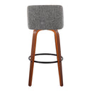 Toriano - Mid Century Modern Fixed Height Barstool Swivel And Round Footrest (Set of 2) by HouseOfZazla