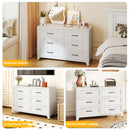 6 Drawer Dresser for Bedroom, Modern Metal Storage Chest