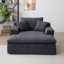Oversized Upholstered Chaise Lounge Chair Sleeper Couch - Gray by HouseOfZazla