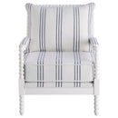 Blanchett Upholstered Bobbin Accent Chair White
