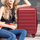 3 Pieces Set 20" / 24" / 28" Spinner Wheel Luggage With Combination Lock by HouseOfZazla