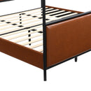 King Size Canopy Bed Frame With PU Upholstered Headboard