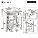 Modern Bathroom Vanity With Sink, Soft Close Drawers & Door, Storage Rack