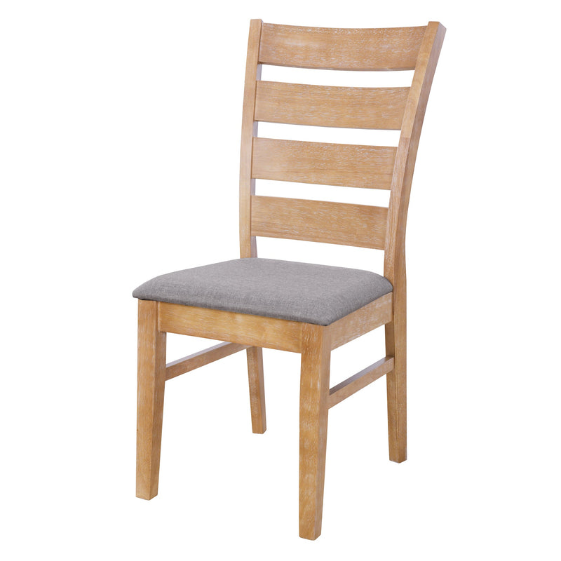 6-Piece Retro 59"L Rectangular Dining Table Set, Table with Unique Legs and 4 Upholstered Chairs & 1 Bench for Dining Room and Kitchen (Natural Wood Wash)