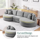 Modern 3 Seater Upholstered Sofa With Curved Design by HouseOfZazla