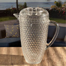 Diamond Cut Unbreakable Plastic Water Pitcher with Lid, 2.5 Quarts, Clear Acrylic, Easy-Pour Spout by HouseOfZazla
