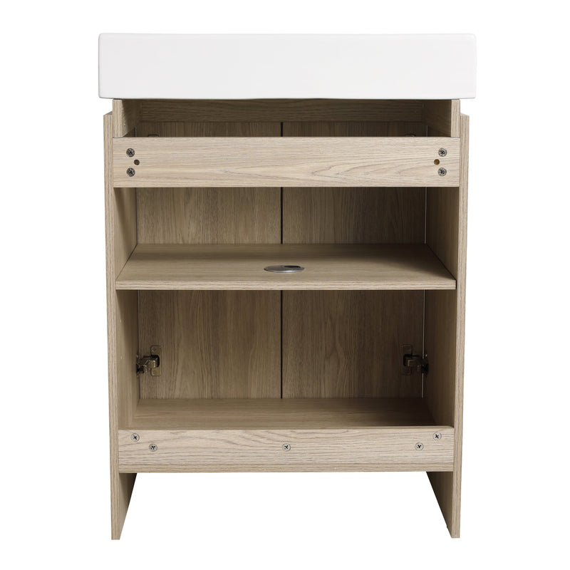 24 Inch Bathroom Vanity With Ceramic Basin (KD-Packing)