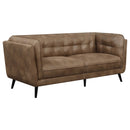 Maximillion - Tuxedo Arms Sofa - Brown by HouseOfZazla