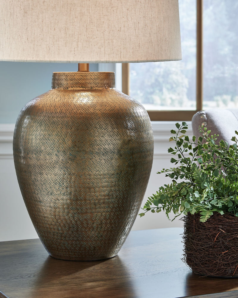 Madney - Metal Table Lamp - Antique Gold Finish, photo 5 of 5