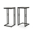Essex Set of 2 Modern Black Metal End Tables by HouseOfZazla