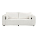 82x36" Modern Loop Yarn Fabric Sofa, One-Piece Seat Frame, Minimalist 2-3 Seat Couch Easy to Install, Loveseats with Extra Wide Domed Arms for Living Room, Bedroom, Apartment, Office(2 Pillows)
